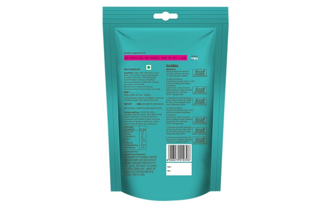 Luvit Dairy Rich Milk Chocolate Bars    Pack  30 pcs